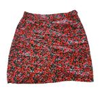 ZARA  women's size small red floral mini pleated skirt Photo 0