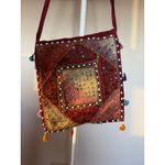 Embroidered Patchwork Tassle Bohemian Jhola Colorful Vibrant Sling Bag Red Photo 1