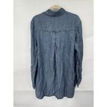 Anthropologie Cloth &‎ Stone  Button Up Shirt Dress Mini Tunic Women M Blue Retro Photo 1