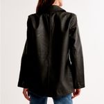 Abercrombie & Fitch  Black Vegan Leather Blazer Jacket Photo 1