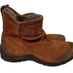 Merrell  Freisa slouch Brown Suede Ankle Boots Side Zip Comfort Casual Size 7.5 Photo 0