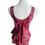 Ambiance Apparel Womens  Lace Peplum Top - Sz L Photo 2
