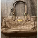 Coach Vintage Gallery Embossed Leather Women’s Tote F20742 Brass Copper Brown Photo 1