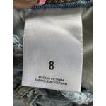 EXPRESS  Distressed Ripped Frayed Hem Light Wash Denim Jeans Mini Skirt 8 Photo 4