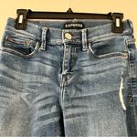 EXPRESS ⭐️  Ultimate Stretch Midrise Cropped Jean Leggings Distressed Size 0 EUC Photo 2