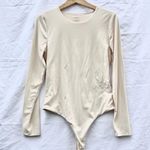 NUUDS | LARGE LONG SLEEVE CREWNECK BODYSUIT IN STONE Photo 3
