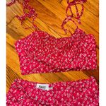Princess Polly  Pink White Floral Crop Top & Shorts Two-Piece Carly Set Red Photo 7