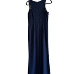 Lulus Navy Blue Sleeveless Lace Onlay Maxi Gown Dress Size L Blue Size L Photo 1