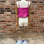 WAYF NWOT  Anthropologie Barbiecore Pink Faux Leather Crop Top / L Photo 11