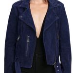 Bagatelle NYC Suede 100% Leather Moto Jacket Full Zip Blue Women's Size Small Photo 10