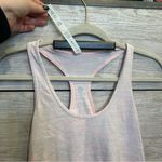 Lululemon  size 10 cool Razorback Stripe light pink and grey Tank Top Photo 4
