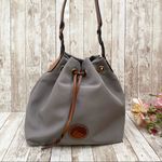 Dooney & Bourke Gray Nylon Drawstring Bucket Shoulder Bag Photo 2