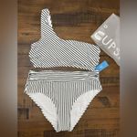 Cupshe NWT XL Women's Bikini Sets Two Piece Swimsuit One Shoulder High waisted Photo 7