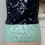 J.Crew Sequin Colorblock Tank Top Blue Green Sleeveless Style XS Photo 7