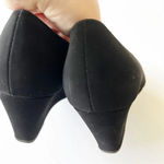 Rialto Freda Faux Suede Wedges Size 11 Black Round Toe Pump Witchy Goth Dark Photo 6