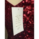 Shiny Sequin V Neck Sleeveless Bodycon Party Dress Red M festive Y2K glam fairy Size M Photo 5