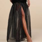 Lulus NWT X-Small Strapless Velvet Drop Waist Maxi Dress Sheer Holiday Party XS Photo 2