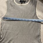 Theory  Black and White Striped Sleeveless Blouse Photo 3
