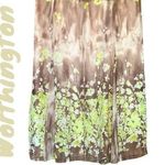 Worthington 𝒲ℴ𝓇𝓉𝒽𝒾𝓃ℊ𝓉ℴ𝓃 𝓉𝒾ℯ 𝒹𝓎ℯ brown white top of skirt & between the pleating ribbon waist Photo 1