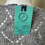 Boutique NWT VERTE  Open Weave Crochet Grey Knit Sweater - S/M Photo 5