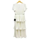 Lulus Twirl-wind Romance White Satin Tiered Midi Dress size Medium NWT Photo 5