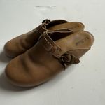 Vintage LL Bean Leather Clogs Mules Women's 7 Brown Slip On Y2K Cottagecore Brown Photo 2