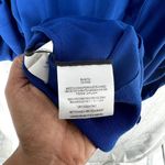 BCBGMAXAZRIA  Womens Tops Size XS Blue Crepe‎ Roll-Tab Sleeve Tunic Button Front Photo 8