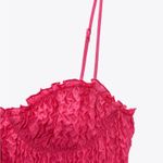 ZARA NWOT BLOGGERS FAV TEXTURED CORSET CROP TOP MAGENTA PINK LARGE Photo 3
