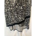 Ellen Tracy  Womens Black White Hi Low Hem Slip Over Dress Midi Size L Crew Neck Photo 8
