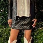 Black Leather Quilted Skirt Photo 0