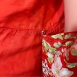 J. Jill Red Floral Wrap Dress | Short Ruffle Sleeve & Ruffle Hem | Size MEDIUM Photo 6