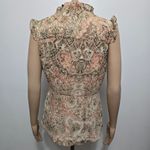 Axcess Y2K Sleeveless Paisley Wrap Blouse – Size Medium – Boho Patchwork Print Tan Photo 4