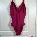 Time And Tru  Magenta Hot Pink V Wire V-Neck Ruched Swimsuit Size XL EUC #1369 Photo 5