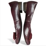 Isola  Abria Burgundy Snake ballet flats bow Designer comfort Round Toe slip on Photo 3