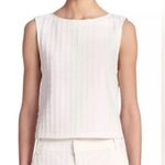 Alice + Olivia Eryn Check Jacquard Textured Knit White Exposed Zip Crop Top Sz 4 Photo 0