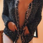 American Rag Grey Fringe Grandma Cardigan  Photo 2