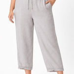 Lane Bryant  Linen Blend Wide Leg Pants Size 14/16 Gray Coastal Beachy Casual Photo 0