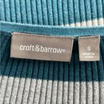 Croft and borrow blue 90s retro 2000s stripe v neck long sleeve sweater small Photo 1