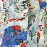 Chico's Chico’s Top Jacket Whimsical Sea Life Nautical Print Blue Linen Cotton Photo 2