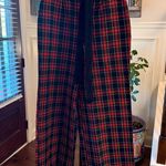 Modcloth NWT Savannah Navy and Red Plaid High Rise Wide-Leg Pants with Belt Photo 0