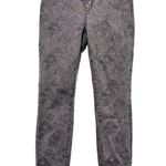 Simply Vera  Vera Wang Women's Gray Skinny Metallic Gold Floral Skinny Jean Sz 10 Photo 2