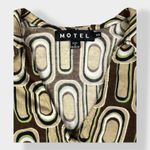 Motel Rocks Portia Crop Top in Retro Spot Brown Size XS Photo 1