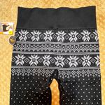 Avia  Fair Isle Black Seamless Leggings SZ L 12/14 Cabin Activewear Winter Skiing Photo 2