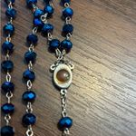 Vintage Terra Jerusalem Rosary relic beads and shimmering Aurora Borealis bead. Blue Photo 3