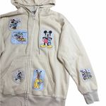 Disney Freeze  Mickey & Friends Licensed Multi-Patch Zip Hoodie Women’s M Ivory Photo 2