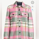 pink plaid pastel cabincore rustic chic oversized wool blend shirt jacket SM Photo 3