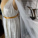 California Costumes Greek Goddess Angel Dress Sheer Crushed Velvet White/Gold 3X White Photo 5