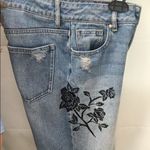 PacSun  Floral Embroidered Distressed Denim Mom Jeans Elevated Modern Style Photo 9