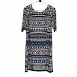 Eliza J  Womens Abstract Crew Neck‎ Short Sleeve Shift Dress Multicolor Size 8 Photo 1
