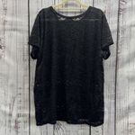 Torrid Black Sheer Floral Lace Crew Shirt Sleeve Tee Size 3X Photo 7